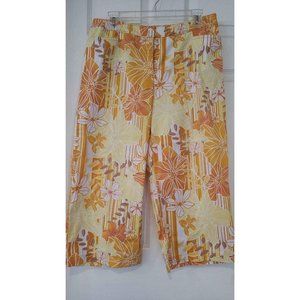 Chico's Hawaiian Tiki Floral Retro crop pants size 1.5 or 10